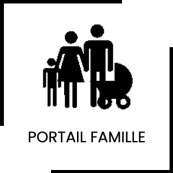 Ce bouton avec le logo d'une famille et contenant les mots portail famille, renvoie vers la page portail famille de ce site